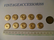 10 BOTTONI POLO MAGLIA FIORE 4 FORI METALLO COLOR ORO OPACO DIAMETRO CM 2