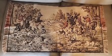 Splendido antico ARAZZO ITALIANO scenografico cani da caccia in campagna 