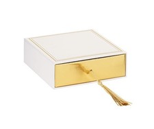 SCATOLA CASSETTO BIANCO ORO
