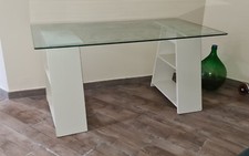 Scrivania Legno piano in Vetro