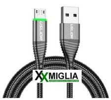 Cavo Cavetto 1m Micro USB Dati e Carica per Smartphone Tablets Android Nero