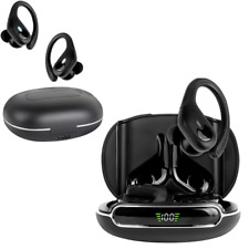 AURICOLARI BLUETOOTH 5.3 CUFFIE SPORT TWS WIRELESS SENZA FILI CON MICROFONO NERO