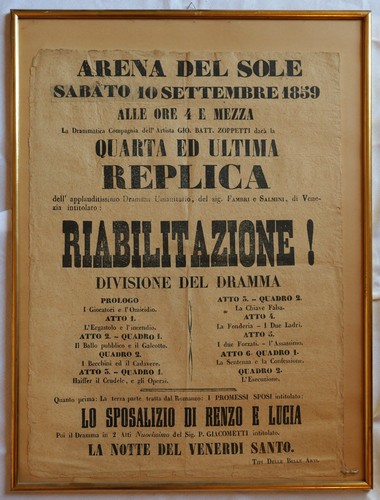 Locandina teatrale antica - locandina, 1859