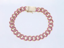 Bracciale zaffiri rosa oro 750