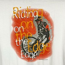 Vintage 1996 Mountain Bike Cycling Single Stitch T-Shirt Riding On The Edge NWOT
