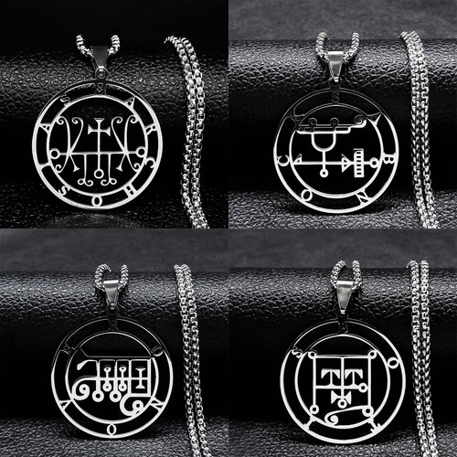 Collana sigilli demoni acciaio - sigilli,