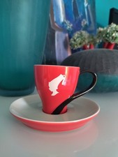 "Julius Meinl Wien 1862" Tazza e piattino caffè, porcellana, colore rosso,bianco