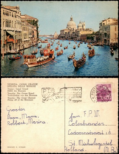 Gondole cartolina venezia - cartolina,