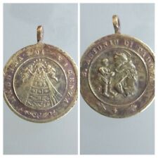 Medaglia Del XVIII Secolo San Antonio Di Padova, Madonna Di Vigenza In Bronzo.