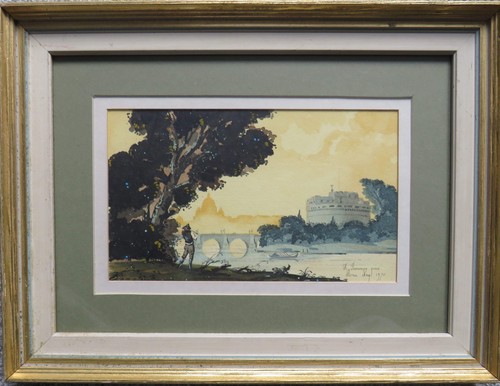 Quadro acquerello vintage con