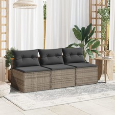 Garden Sofa Grey PE Rattan