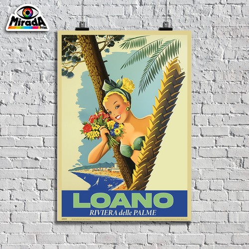 Poster vintage loano riviera - vintage,