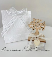 Scatolina in plexy  albero della vita in legno porta confetti matrimonio MASR042