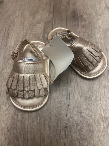 Sandalo bambina frange oro