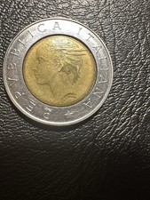 MONETA 500 LIRE BIMETALLICA REPUBLICA ITALIANA Del  1992  IN OTTIME CONDIZIONI .