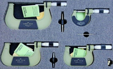 SERIE SET 4 MICROMETRI CENTESIMALI MICROMETRO PER ESTERNI ESTERNO BORLETTI MEW