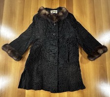 Cappotto pelliccia vintage Wmns XS * P Pennylane mobwife riccio agnello persiano visone maniche