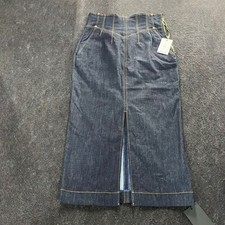 VERSACE JEANS COUTURE Denim Midi Skirt Women's Size 8 Blue