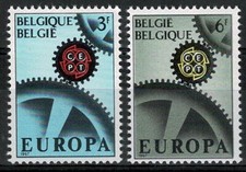 1967 BELGIO EUROPA CEPT INGRANAGGIO E RUOTE DENTATE 2 V. MNH MF67170