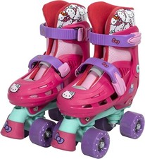 PlayWheels Hello Kitty Kids Classic Quad Roller Skates, Junior Size 10-13