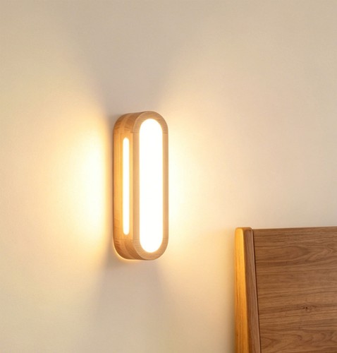 Applique led legno lampada - legno, da