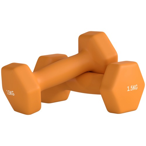 Set manubri 2x1 5kg - 2x1,5kg, arancione