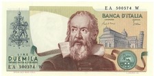 2000 LIRE BANCA D'ITALIA GALILEO GALILEI 24/10/1983 SUP+