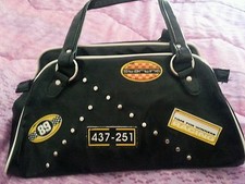 Borsa vintage bauletto nera lucida