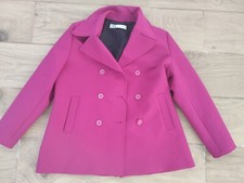 Abrigo Corto Mujer Fucsia Zara