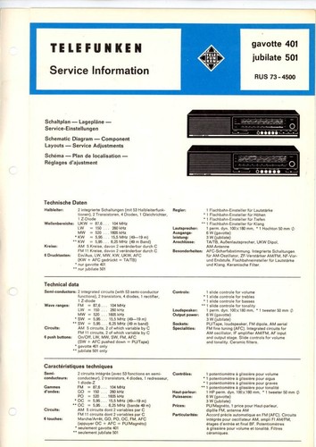 Telefunken manuale servizio - telefunken, di