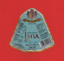 ETICHETTA ACQUA MINERALE NATURALE N°20 LYNX FONTI DI S.FERMO BEDONIA (PARMA) 75c