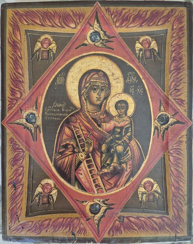 Antica icona russa roveto - icona, "roveto