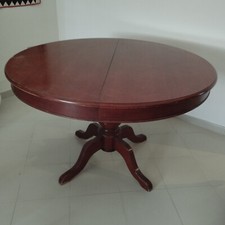 Tavolo rotondo allungabile legno massello color noce