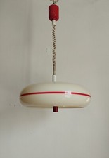 lampada sospensione saliscendi in plastica sottile  anni '70