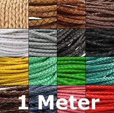 Cavo Cuoio Intrecciato Rotondo Ø 3/ 4/ 5/10/15 MM - Bola, 1 Metro