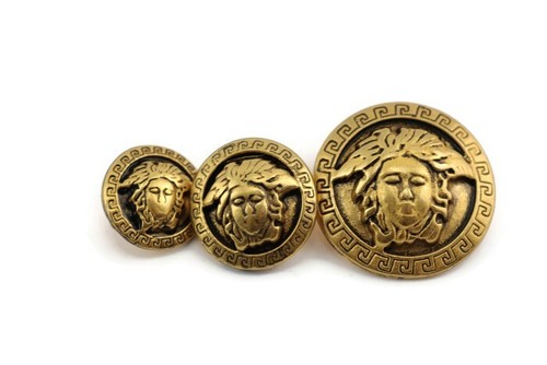 Bottone medusa head oro - (1),