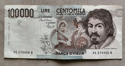 Lire 100 000 caravaggio - 100.000,