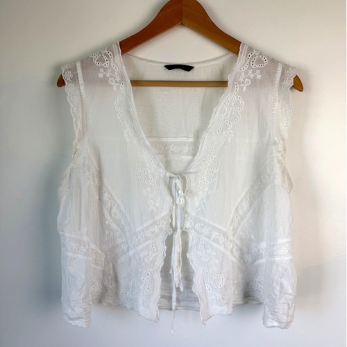 Canotta zara pizzo cravatta - zara,