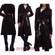 Women's Black Wool Trench Coat