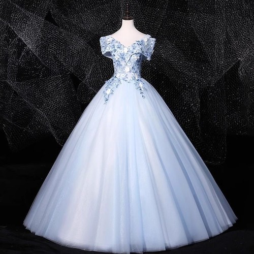 Donna blu floreale - blu,