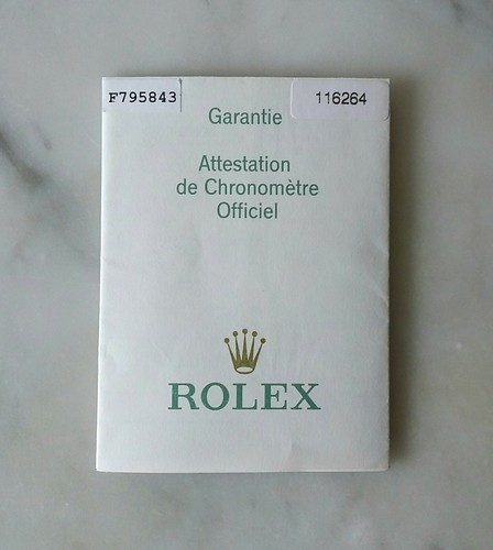 Rolex guarantee warranty paper - rolex,
