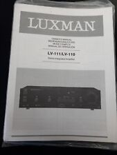 ISTRUZIONI / MANUALE ORIGINALE LUXMAN LV-111 / LV-110 AMPLIFICATORE