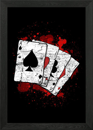 Aces poker cards framed - poker,