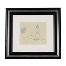 Nudo a Riposo Disegno Biro di Mario Tozzi 1969 Arte Novecento Firmato Originale