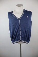 CONTE OF FLORENCE MAGLIONE SMANICATO GILET UOMO Tg S SWEATER  MAN  LOGO BOTTONI