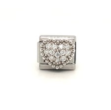 Charm Nomination Composable Classic Link Argento Pavè Cuore 330322/07