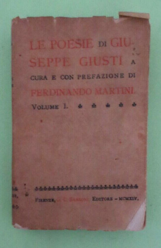 Giuseppe giusti poesie vol i - -,