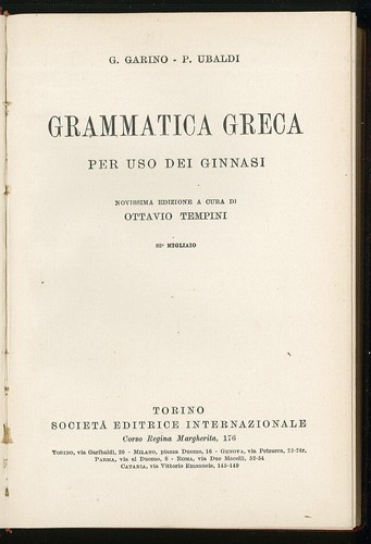 Grammatica greca per - , dei