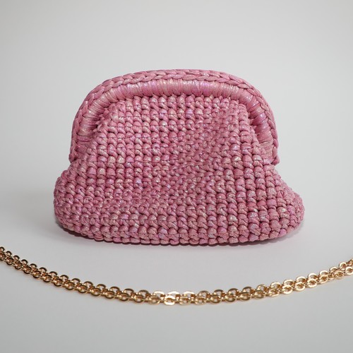 Crochet bag pink - bag, |