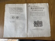 ANTICO MANIFESTO CAMERALE